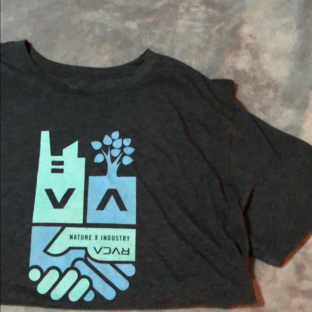 RVCA logo men’s T shirt. XL. Grey.